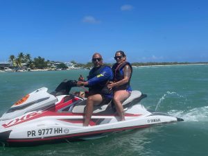 A couple on a Jet Ski photo