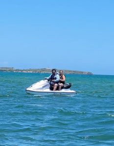 Couple having fun in a Jet Ski